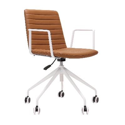 pixel swivel 5 star base chair amber pu white p/c white p/c 