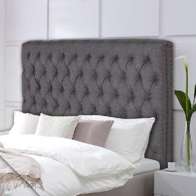bed head double size french provincial headboard upholsterd fabric charcoal