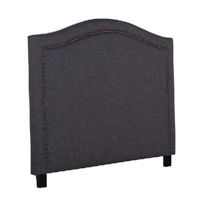 bed head queen size charcoal headboard with curved design upholstery linen fabric