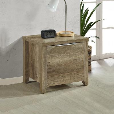 bedside table 2 drawers storage table night stand mdf in oak