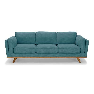 3 seater sofa teal fabric lounge set for living room couch with wooden frame