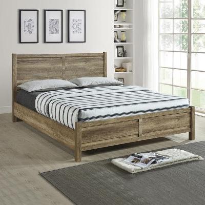 king size bed frame natural wood like mdf in oak colour