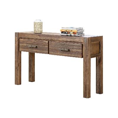 hall table 2 storage drawers solid acacia wooden frame hallway in chocolate color 