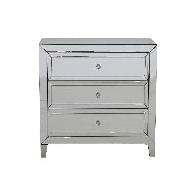 dresser silver mirror 3 drawers sparkling handle