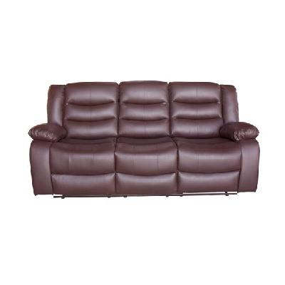 3 seater recliner sofa in faux leather lounge couch in brown