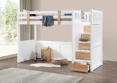 my design bunk bed with stair natural colour