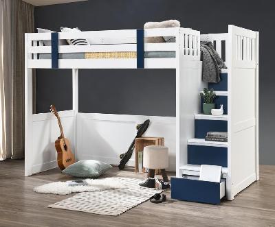 my design bunk bed w/stair k/single blue #104028