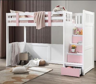 my design bunk bed w/stair k/single pink#104028