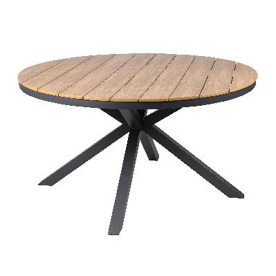 vanesa 1.4m round charcoal outdoor dining table - natural