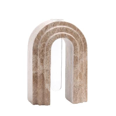 lunarc marble arch vase - light coffee