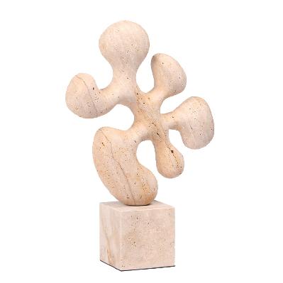 sava geometric marble sculpture - beige