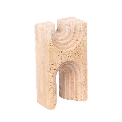 luno carved marble sculpture - beige