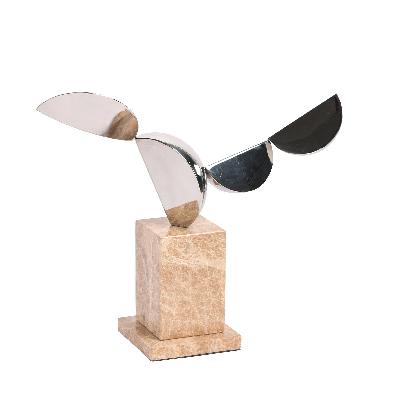 avela silver winged sculpture - beige