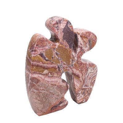 elani carved marble accent sculpture - red ochre