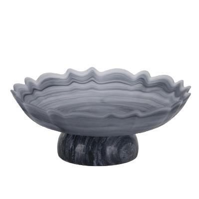 zavora lotus glass tray - grey