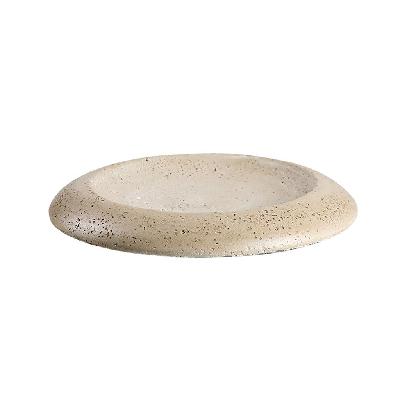 zuno travertine flying cake plate