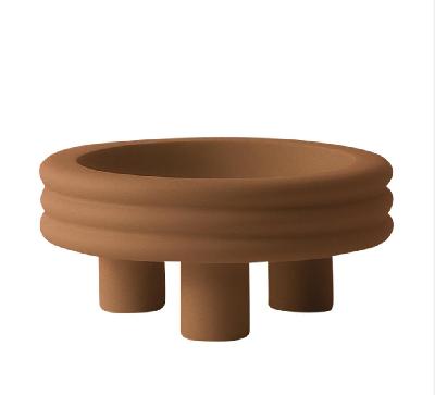 dune round hight plate - brown