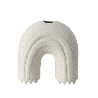 erolin ceramic curved arch ornament - white