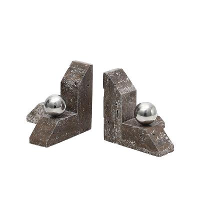 mirello marble ballpoint bookend - grey