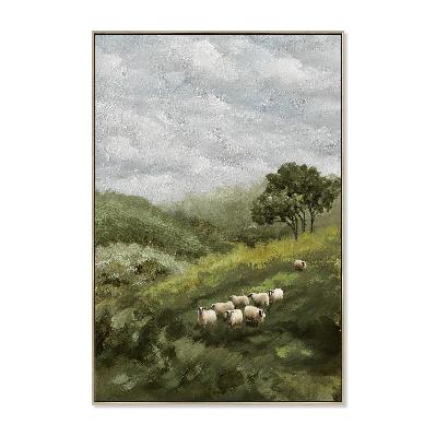 grazia verde 80 x 120cm framed canvas - natural