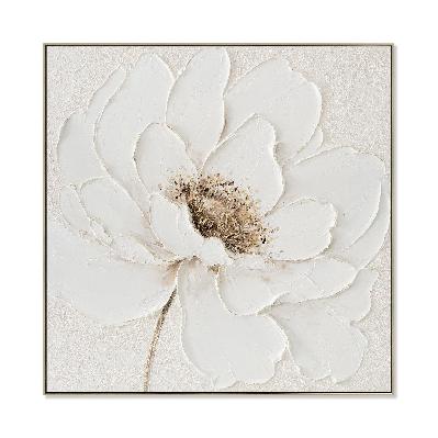 blanche bloom 80 x 80cm framed canvas - natural