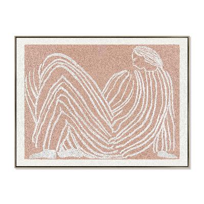 lady josephine 80 x 60cm framed canvas - natural