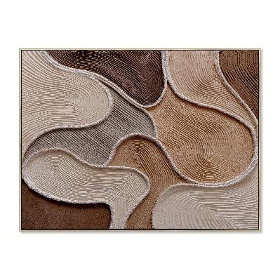 terra contour 120 x 90cm framed canvas - natural