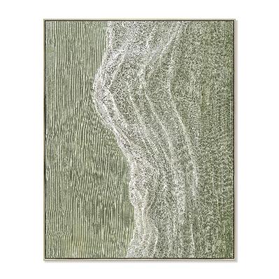 verdelle wave 80 x 100cm framed canvas - natural