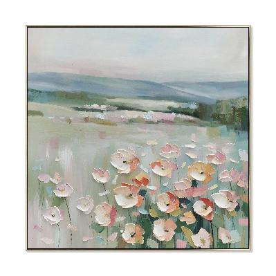 fleurval dawn 100 x 100cm framed canvas - natural