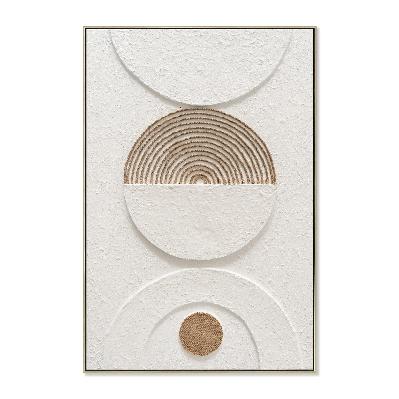 yin & yang style b 80 x 120cm framed canvas - natural