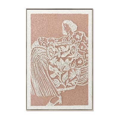 eden in bloom 60 x 90cm framed canvas - natural