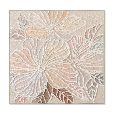 amora bloom 80 x 80cm framed canvas - natural