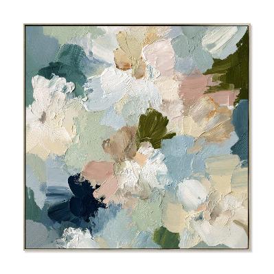florence mist 100 x 100cm framed canvas - natural