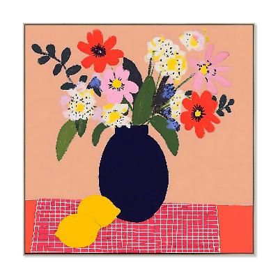 vivid botanica 60 x 60cm framed canvas - natural