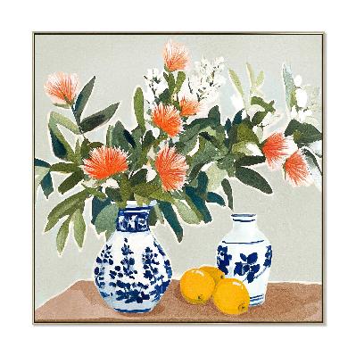 azure orchard 80 x 80cm framed canvas - natural