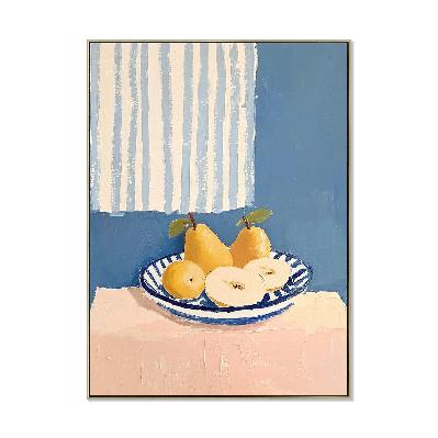 les poires 80 x 120cm framed canvas - natural