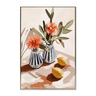 mediterranean grace 60 x 90cm framed canvas - natural