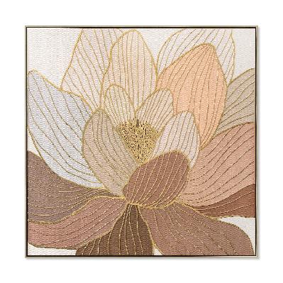 golden petal reverie style a 80 x 80cm framed canvas - natural