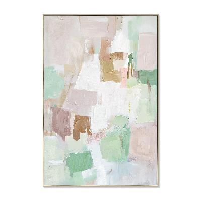 serenity layers 80 x 120cm framed canvas - natural