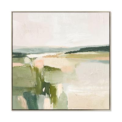 seagrass calm 80 x 80cm framed canvas - natural
