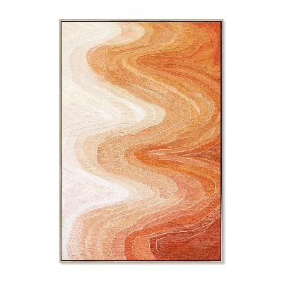 cinnabar waves 100 x 150cm framed canvas - natural