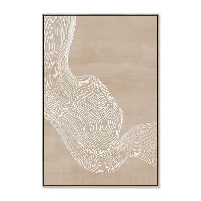 terra flow style a 80 x 120cm framed canvas - natural