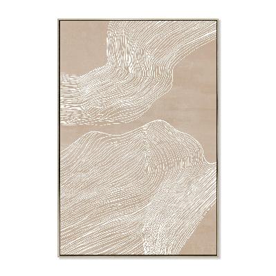 terra flow style b 80 x 120cm framed canvas - natural