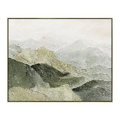 veridian peaks 150 x 120cm framed canvas - light natural