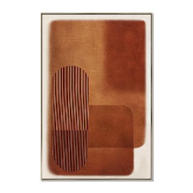 geometry style a 60 x 90cm framed canvas - natural