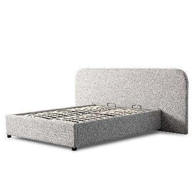 greta queen sized bed frame - clay grey with storage