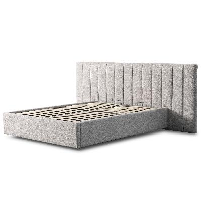 ralph wide base queen bed frame - clay grey with storage