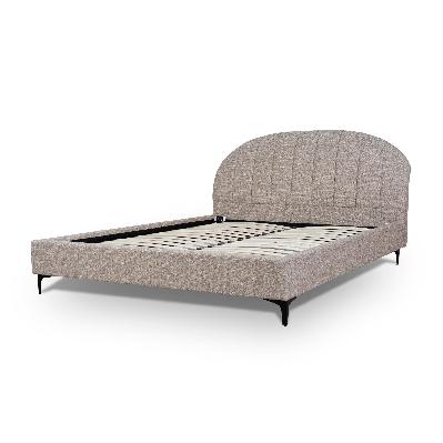 olin fabric queen bed frame - stonish beige