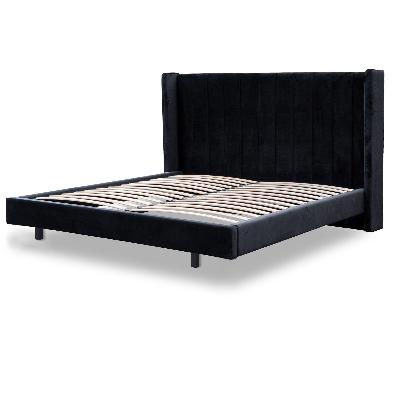 hillsdale queen bed frame - black velvet 