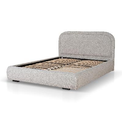 phoebe fabric queen bed frame - clay grey